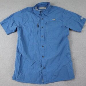 Drake‎ Shirt Mens Medium Outdoor Vented Hiking Fishing Button Up Short Sleeve